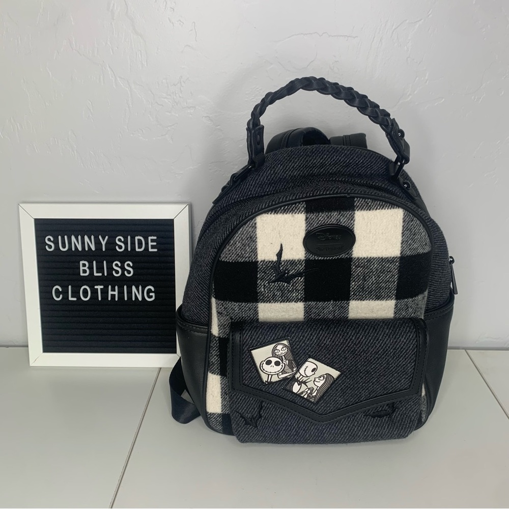 The Nightmare Before Christmas Jack Skellington & Sally Plaid Mini Backpack